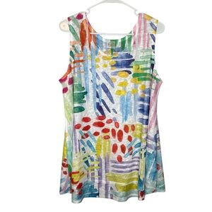 Et Lois Colorful Abstract Sleeveless Blouse Size XL